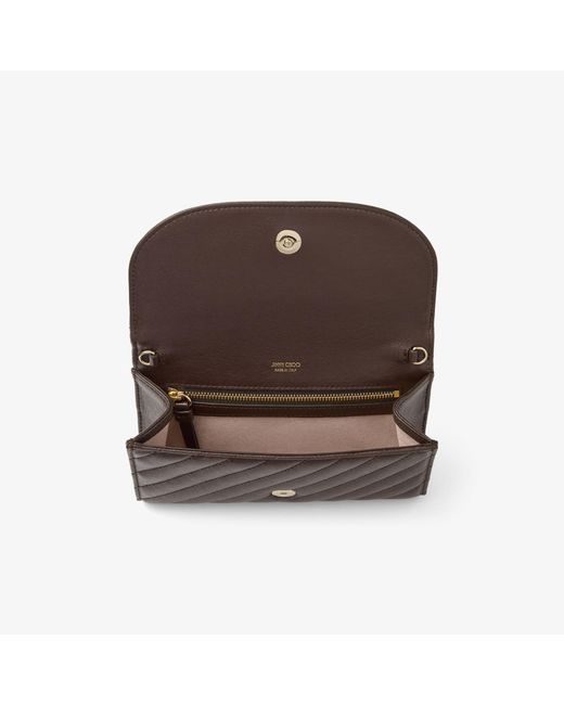 Jimmy Choo Brown Curve Wallet With Chain