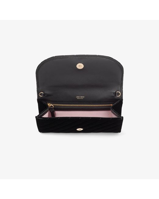 Jimmy Choo Black Curve Wallet With Chain
