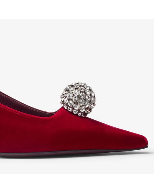 【Jimmy Choo】Orb Pump 50 クリスタル ベルベット パンプス Orb Pump 50 | Black Velvet Pumps | JIMMY CHOO