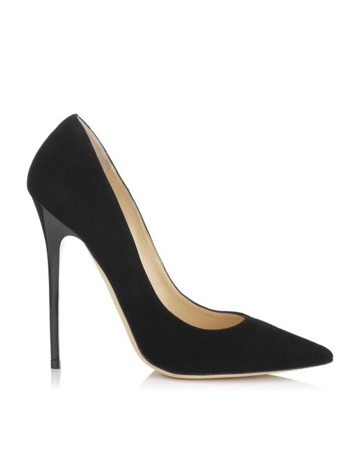 Jimmy choo 120mm Anouk Suede Pump in Black - Save 50% | Lyst