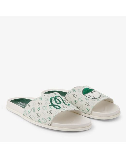 Jimmy Choo White Malbon 2.0 Slide M for men