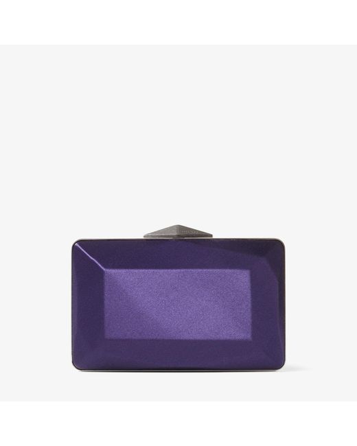 Jimmy Choo Diamond Box Clutch Cassis/antique Silver One Size Purple