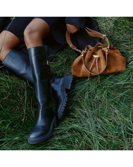 Jimmy Choo Black Tamsin Knee Boot Flat