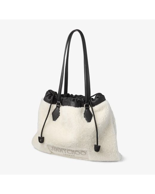 Jimmy Choo Natural Drawstring Tote Medium