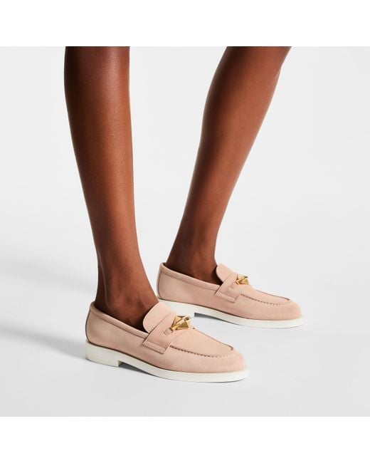 Jimmy Choo Pink Diamond Maddie Leather Loafers