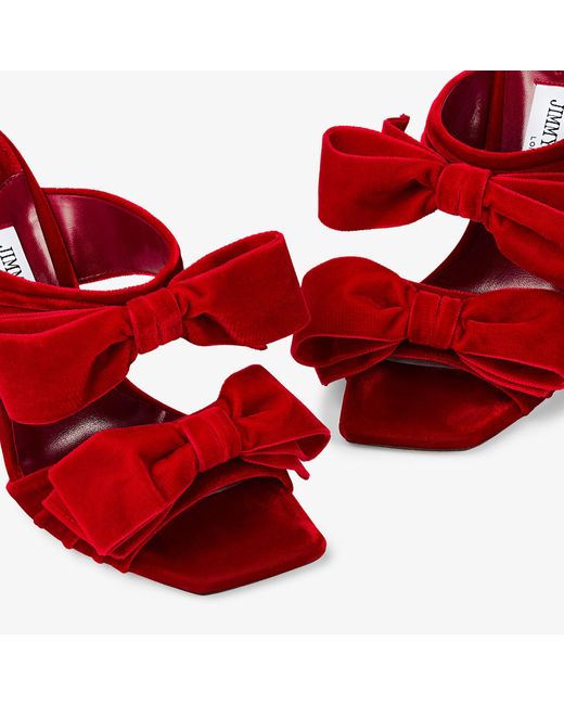 Jimmy Choo Red Flaca Sandal 100