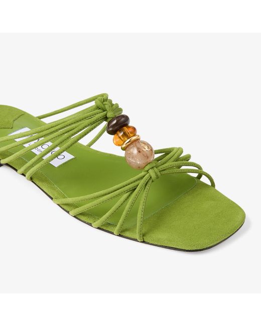 Jimmy Choo Green Lova Mule Flat