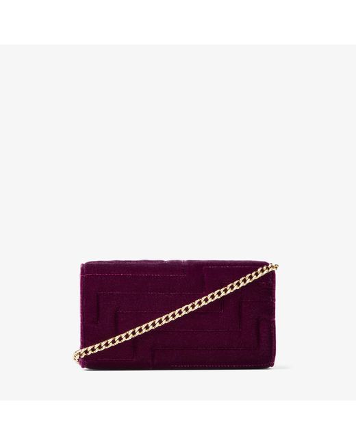 Jimmy Choo Red Avenue wallet with chain