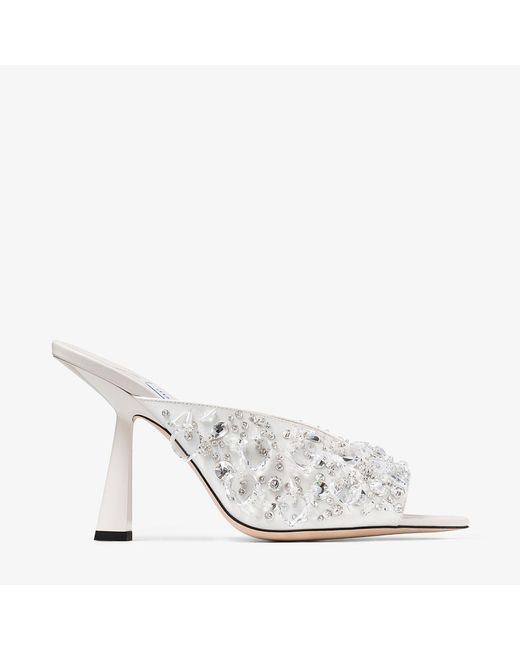 Jimmy Choo White Maryanne Mule 100