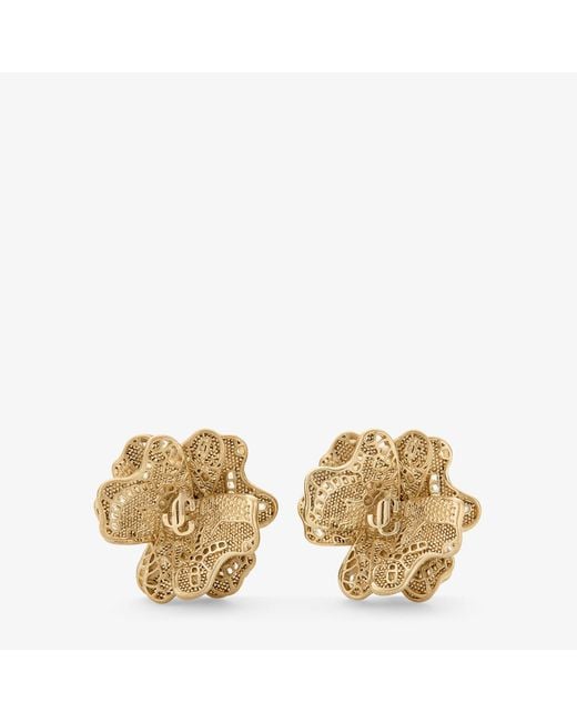 Jimmy Choo Metallic Lace Corsage Studs