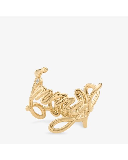 Jimmy Choo Metallic Logo Script Ring