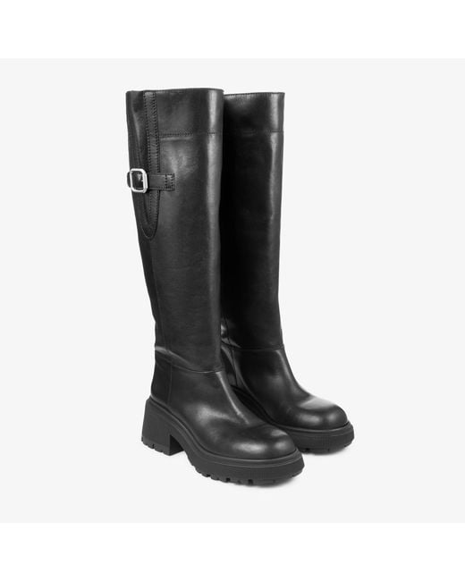 Jimmy Choo Black Tamsin Knee Boot Flat