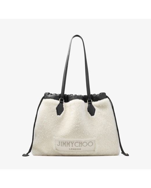 Jimmy Choo Natural Drawstring Tote Medium
