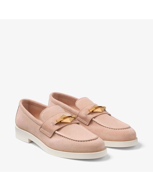 Jimmy Choo Pink Diamond Maddie Leather Loafers