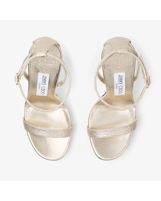 Jimmy Choo White Moza Platform 120