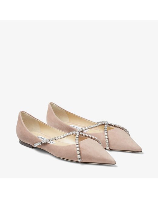 Jimmy Choo Genevi Flat in Natural | Lyst