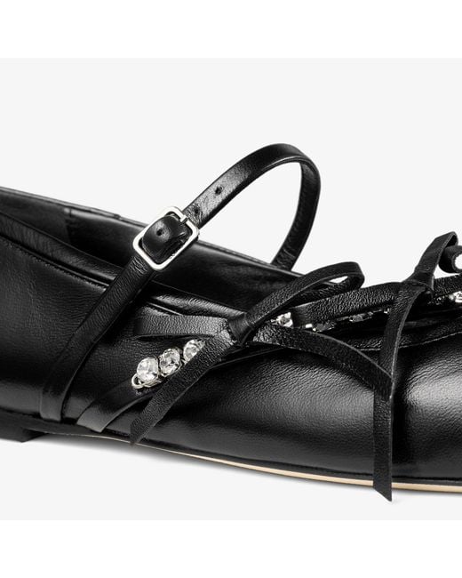 Jimmy Choo Black Leather Ballerinas "Loli"