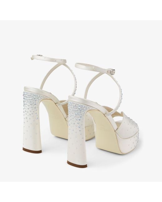 Jimmy Choo White Karli Platform 125