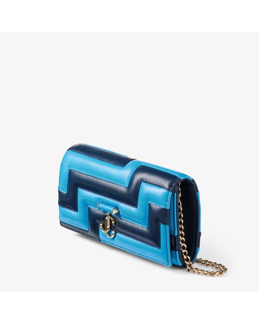 Jimmy Choo Blue Avenue wallet with chain