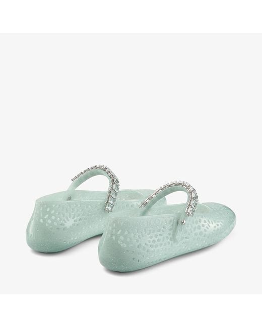 Jimmy Choo Green The Jelly Ballet Flats