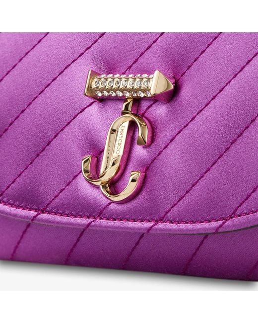 Jimmy Choo Purple Curve Wallet With Chain