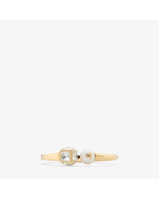 Jimmy Choo Natural Jc Pearl Cube Cuff Large