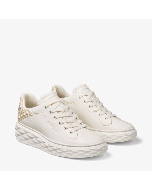 Jimmy Choo White Diamond Maxi Low-Top Sneakers