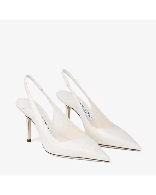 Jimmy Choo White Love Sling Back 85