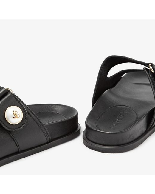 Jimmy Choo Black Fayence Leather Sandal