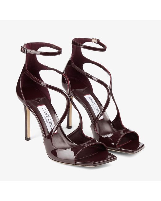 Jimmy Choo Multicolor Ankle-Strap Patent Leather Stiletto Sandals