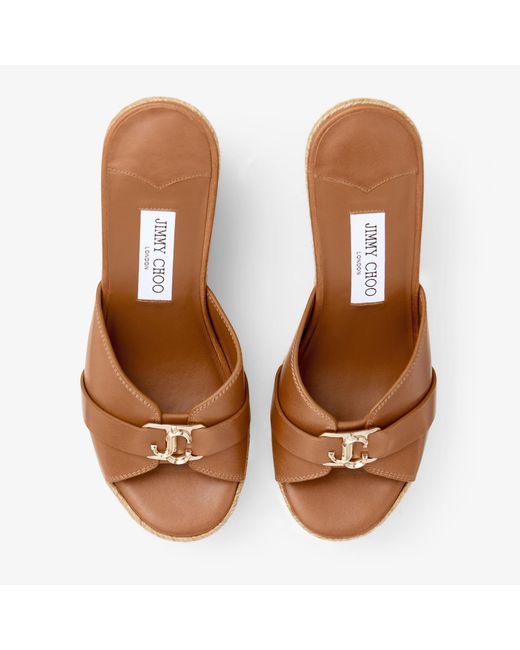 Jimmy Choo Brown Leda Wedge 100