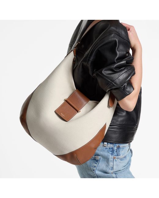 Jimmy Choo White Bar Hobo Medium