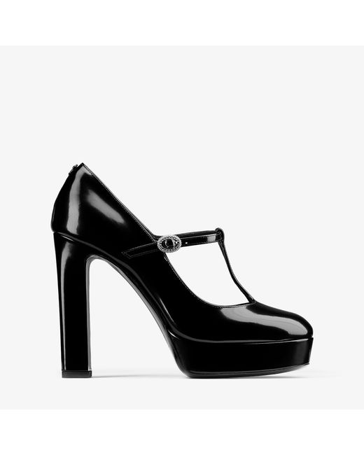 Jimmy Choo Black Marene 120 Leather Mary Jane Pumps