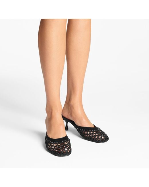Jimmy Choo Black Pixie Mule Woven 50