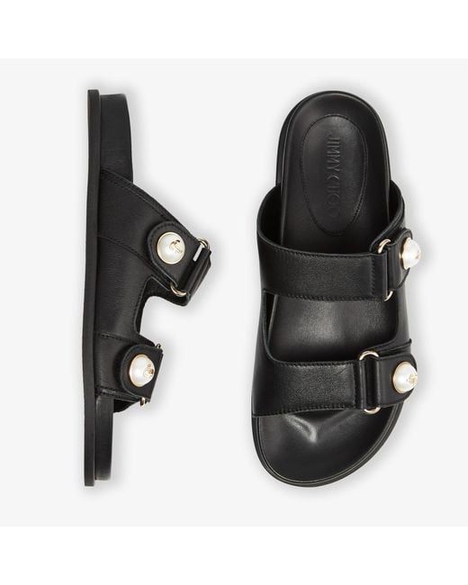Jimmy Choo Black Fayence Leather Sandal