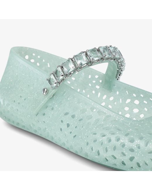 Jimmy Choo Green The Jelly Ballet Flats