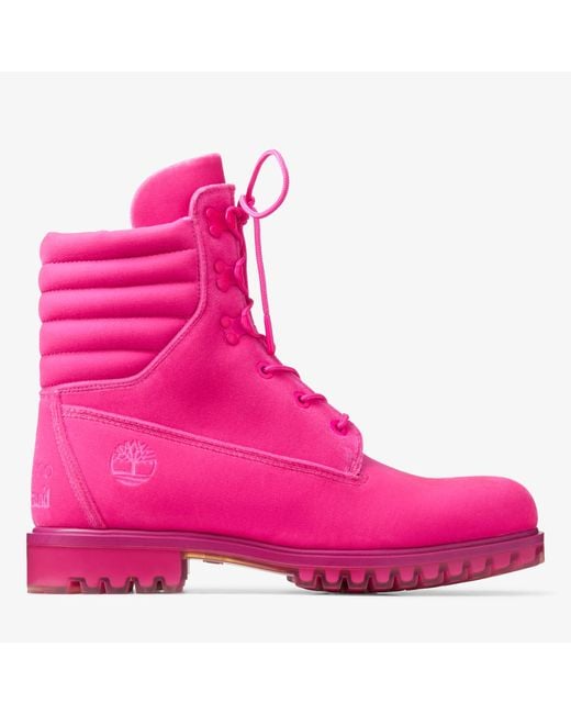 Jimmy Choo Pink X Timberland 8 Inch Puffer Boot for men