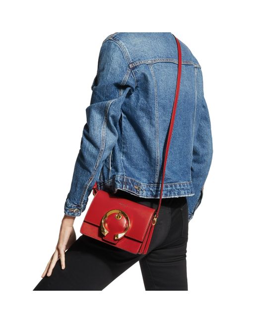 Jimmy Choo Leather Madeline Shoulder Bag in Red | Lyst