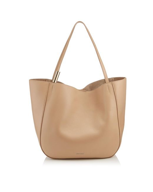 Jimmy Choo Natural Stevie Tote Nude Nappa Leather Tote Bag