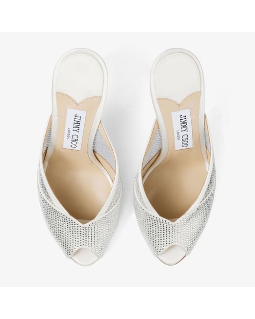 Jimmy Choo White Brigitte Mule 100