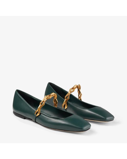 Jimmy Choo Green Diamond Tilda Flat