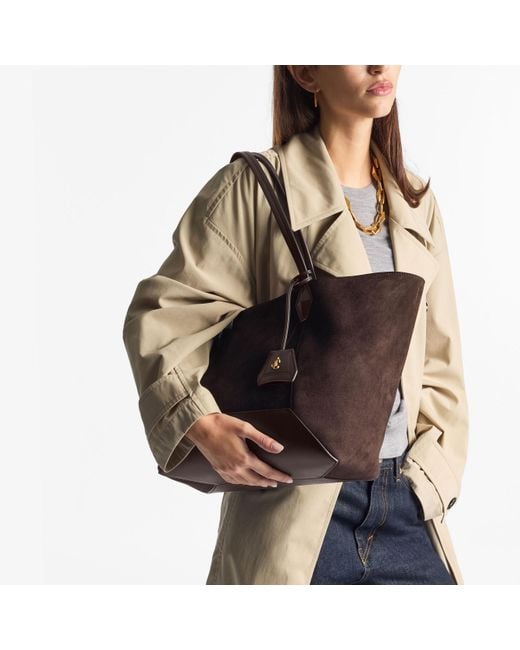 【関税込み】Jimmy Choo ブラウン M Diamond バッグ Jimmy Choo Diamond Tote M in Brown | Lyst