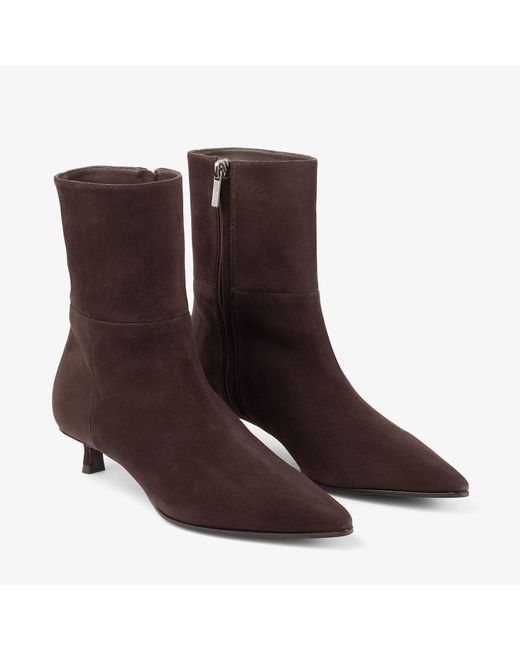 Jimmy Choo Brown Lory 35 Suede Ankle Boots