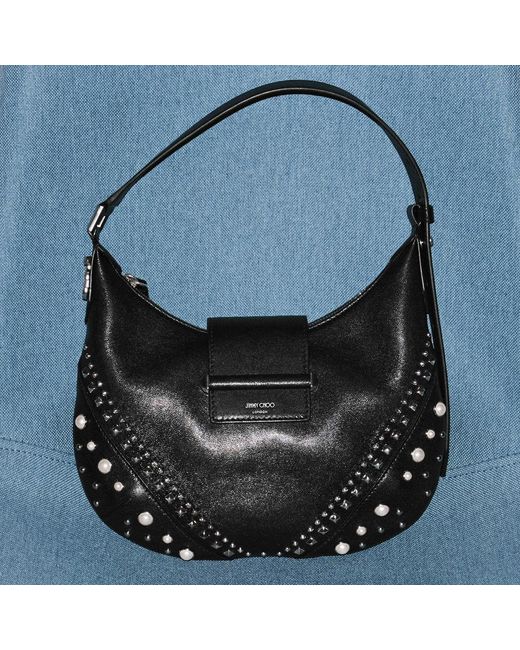Jimmy Choo Black Bar Hobo Small