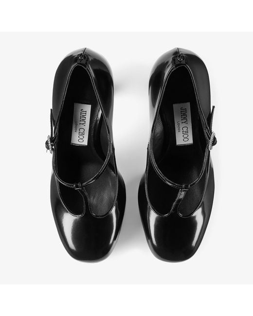 Jimmy Choo Black Marene 120 Leather Mary Jane Pumps