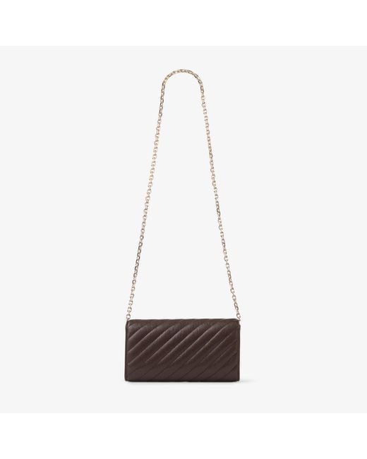 Jimmy Choo Brown Curve Wallet With Chain