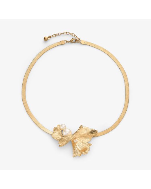 Jimmy Choo Metallic Wave Pearl Necklace