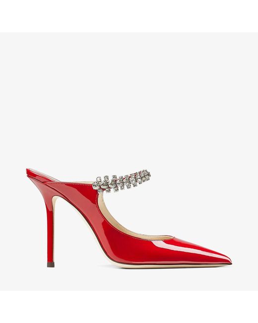 Damen Schuhe Absätze Mules Jimmy Choo Leder Mules Bing 100 aus Leder in Rot 