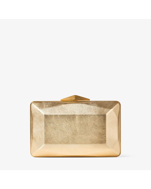 Jimmy Choo Diamond Box Clutch Gold One Size Natural