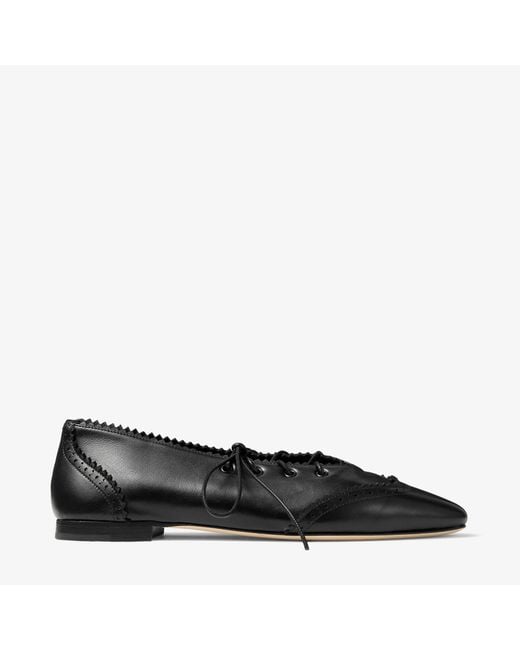 Jimmy Choo Black Margot Lace Up Flat